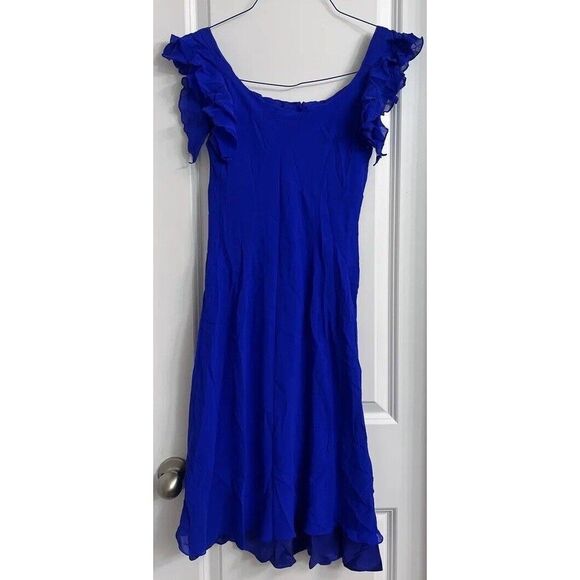 Maggy London Blue Silk‎ Dress Size 6  “Flawed” - Picture 1 of 3